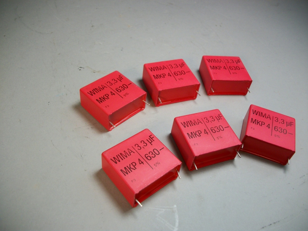 WIMA MKP 4 3.3UF 630V Tube Amp Audio MKP Caps (Lot Of 6 Pieces) New