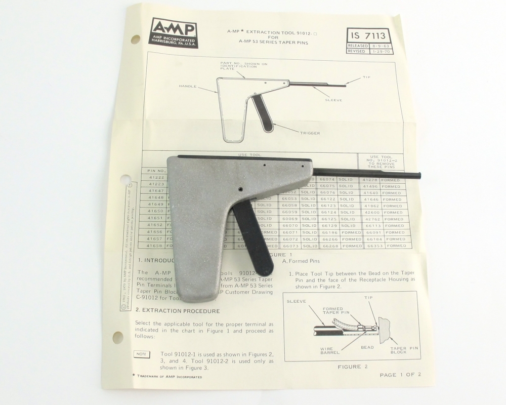 Amp Tyco 910121 Contact Terminal Removal Tool Taper Pin Extractor