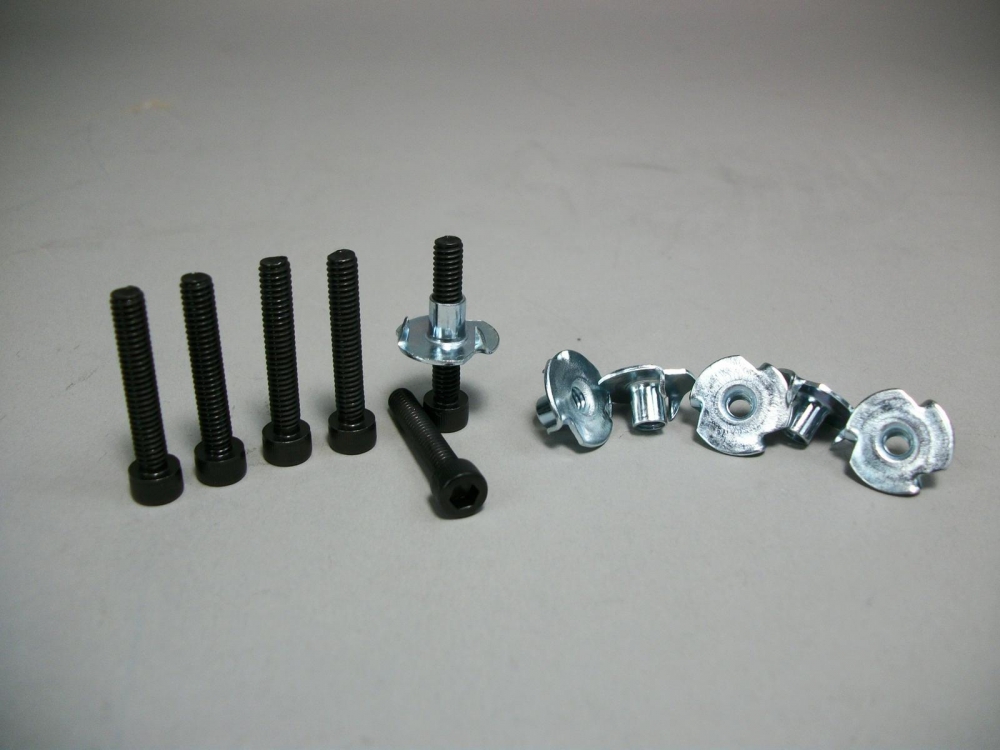 Speaker Hardware Kit 6 Tee Nuts w/ 6 Socket Caps 1" 832 Screws Mavin