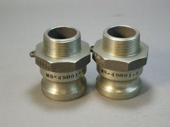 (2) Aluminum 1 1/2" Quick Disconnect Cam Lock 2" Fitting Adapt MS49001-9 Type F